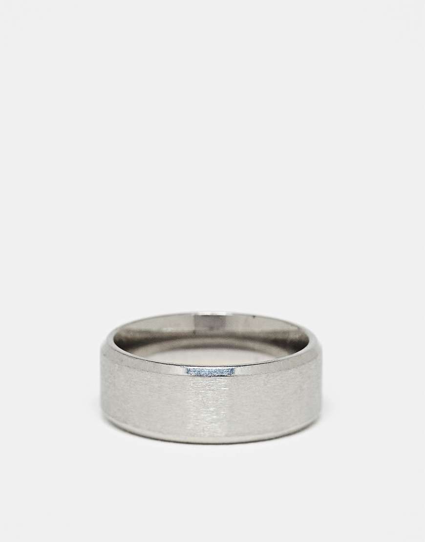 Lost Souls - Bandring aus mattem Edelstahl mit schrägen Kanten-Silber von LOST SOULS