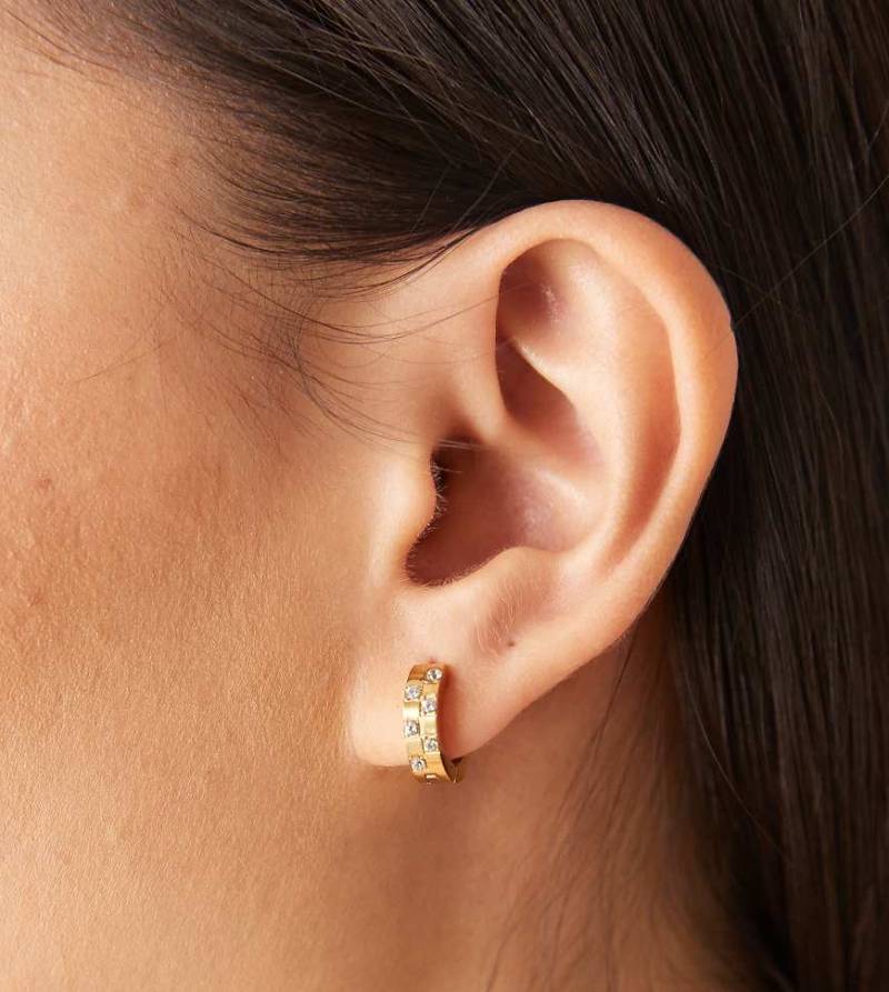 Lost Souls - Bauchige Creolen mit 18-Karat-Vergoldung und eingefassten Glassteinchen-Goldfarben von LOST SOULS