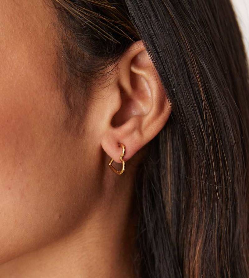 Lost Souls - Creolen aus 18-karätig vergoldetem Edelstahl mit Herzdesign-Goldfarben von LOST SOULS