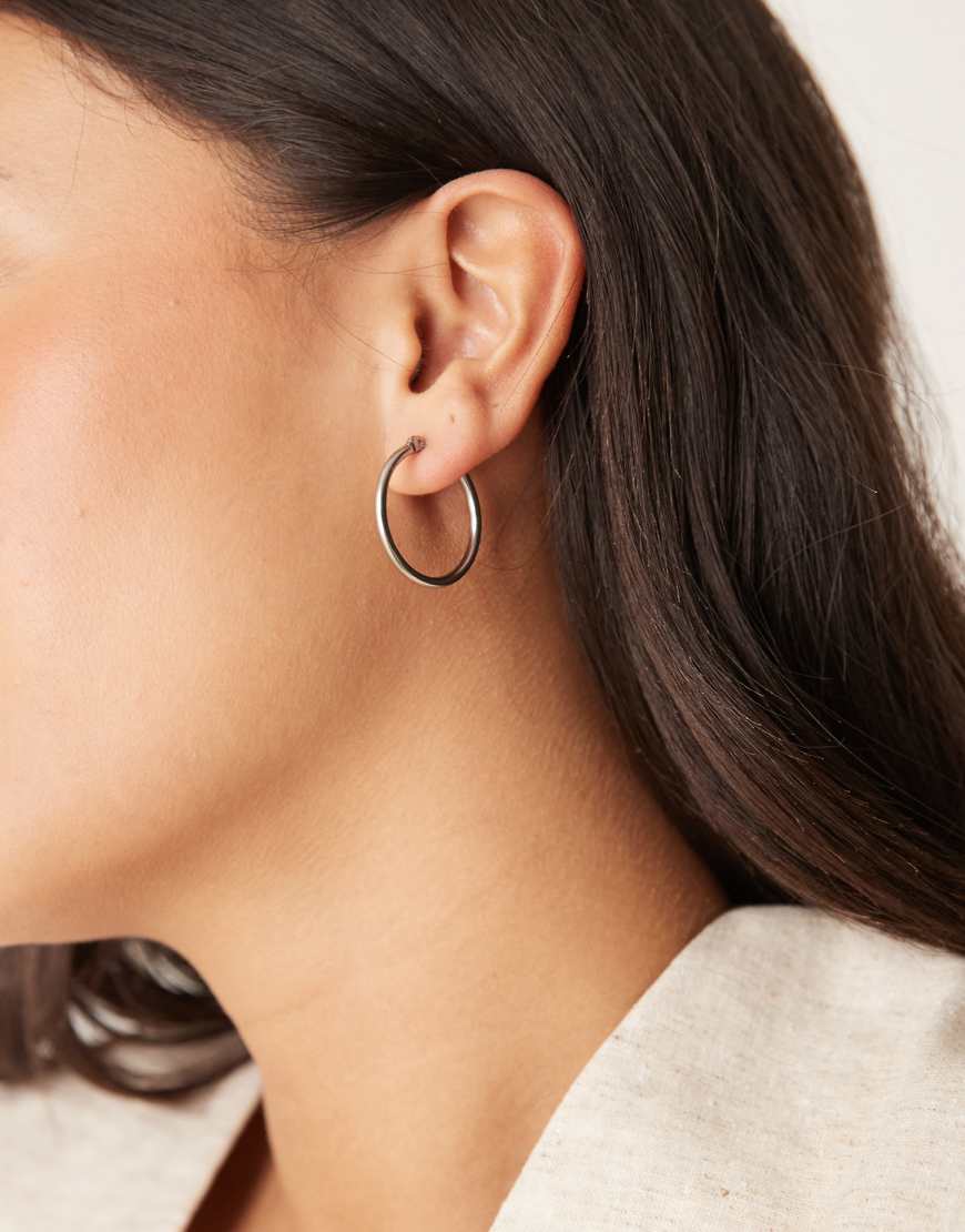 Lost Souls - Creolen aus Edelstahl in Silberoptik, 25 mm von LOST SOULS