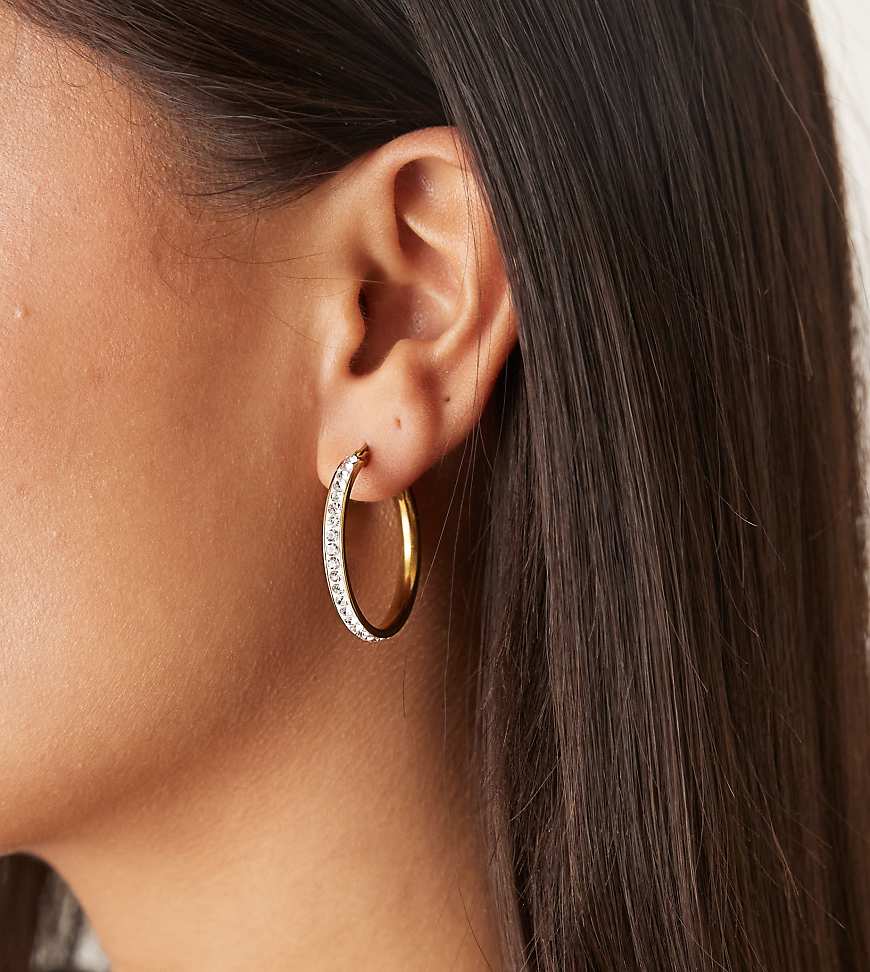 Lost Souls - Creolen mit 18-Karat-Vergoldung und Kristallen-Goldfarben von LOST SOULS