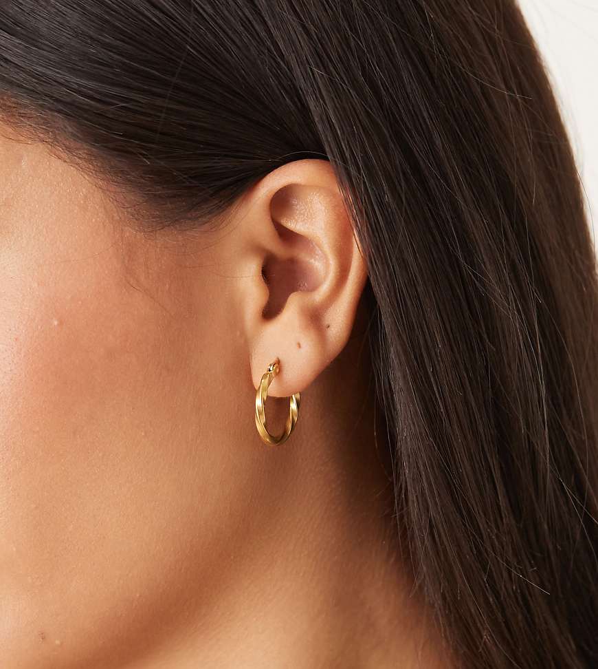 Lost Souls - Creolen mit 18-Karat-Vergoldung und verdrehtem Design, 20 mm-Goldfarben von LOST SOULS