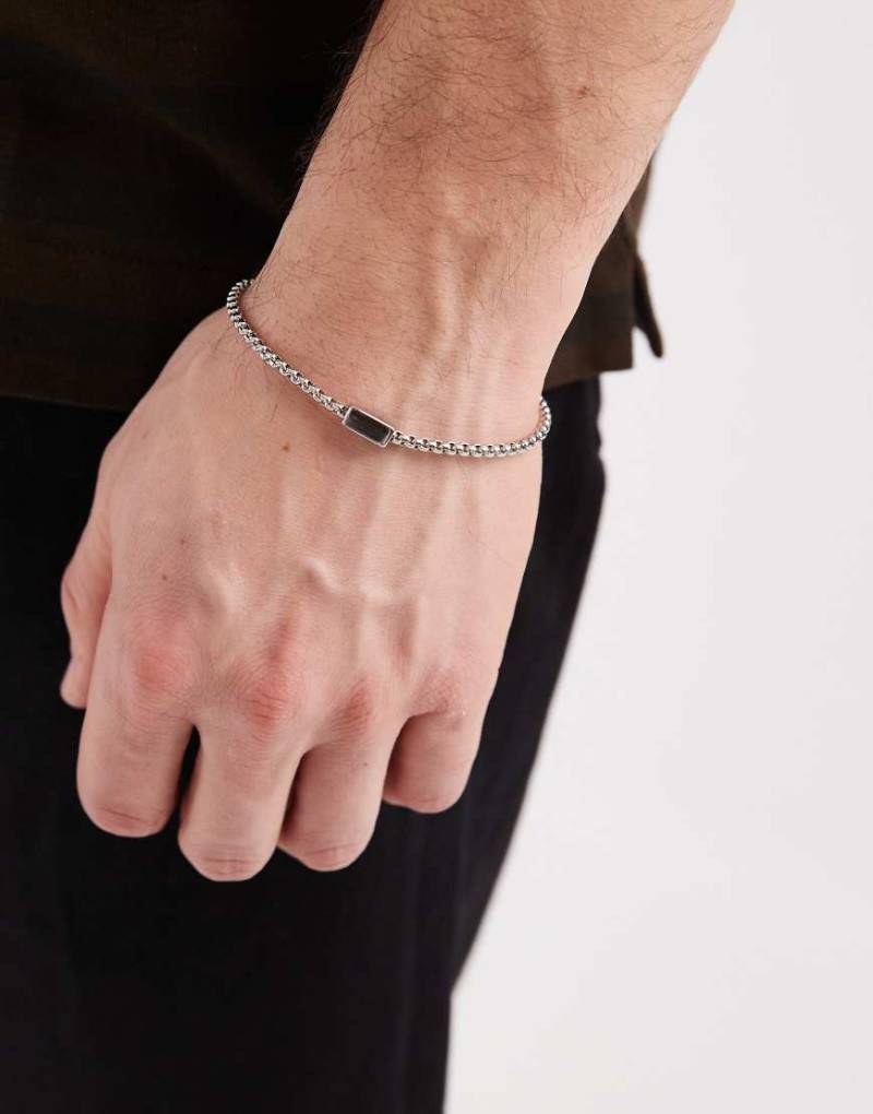 Lost Souls - Edelstahl-Armband mit rechteckigem Anhänger-Silber von LOST SOULS