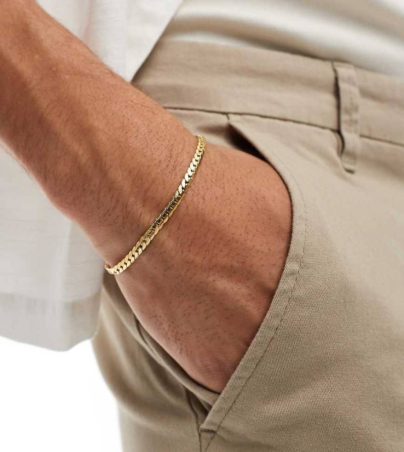 Lost Souls - Fischgrät-Kettenarmband in 18 Karat Vergoldung-Goldfarben von LOST SOULS