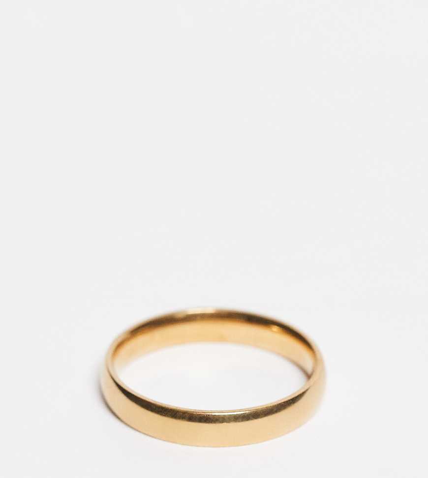 Lost Souls - Gebogener Bandring mit 18-Karat-Vergoldung, 4 mm-Goldfarben von LOST SOULS