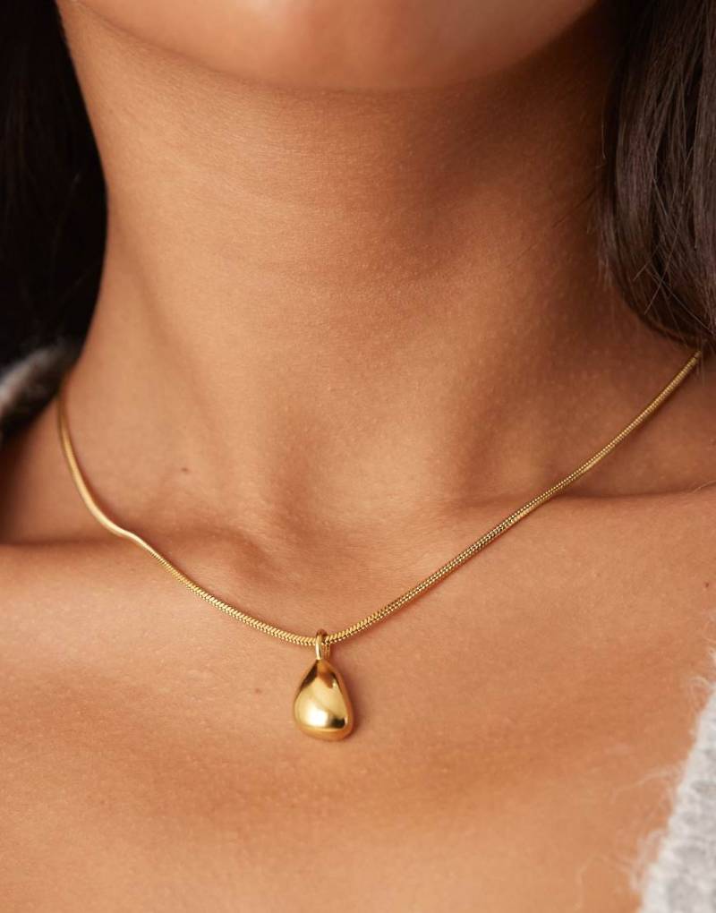 Lost Souls - Halskette aus Edelstahl mit 18-Karat-Vergoldung und Anhänger in geschmolzener Optik-Goldfarben von LOST SOULS