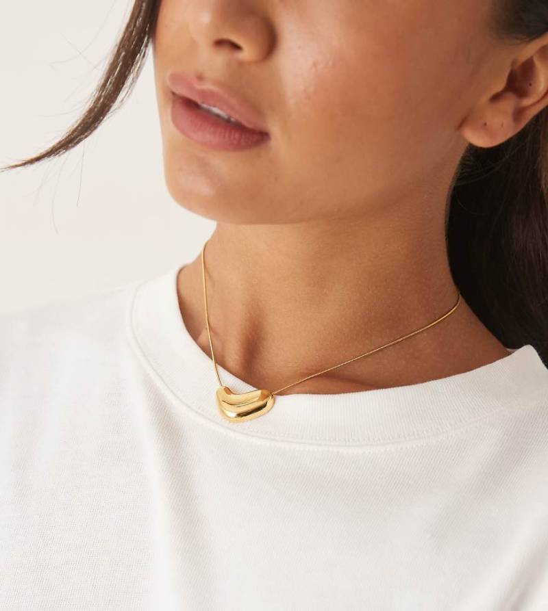 Lost Souls - Halskette aus Edelstahl mit 18-Karat-Vergoldung und Anhänger in geschmolzener Optik-Goldfarben von LOST SOULS