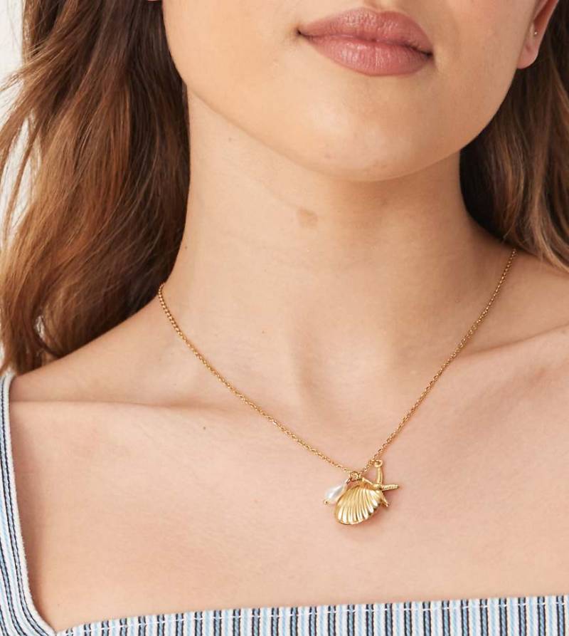 Lost Souls - Halskette aus Edelstahl mit 18-Karat-Vergoldung und mehreren sommerlichen Anhängern-Goldfarben von LOST SOULS