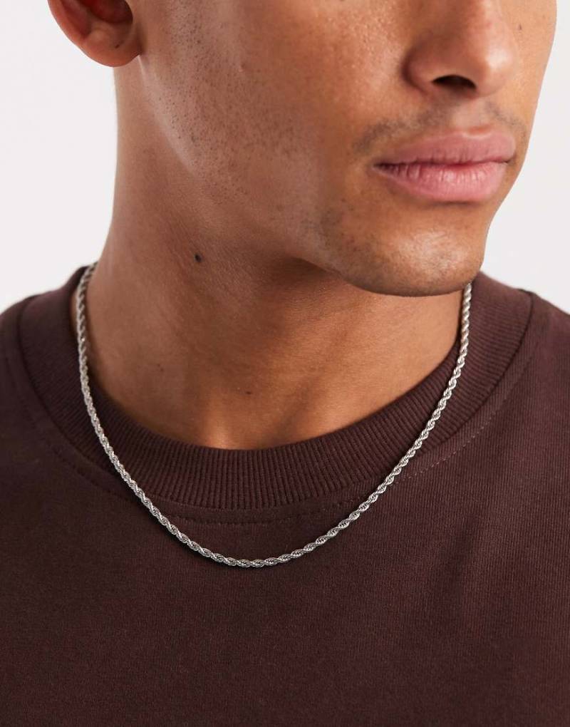 Lost Souls - Halskette aus Edelstahl mit Seil-Design, 3 mm-Silber von LOST SOULS