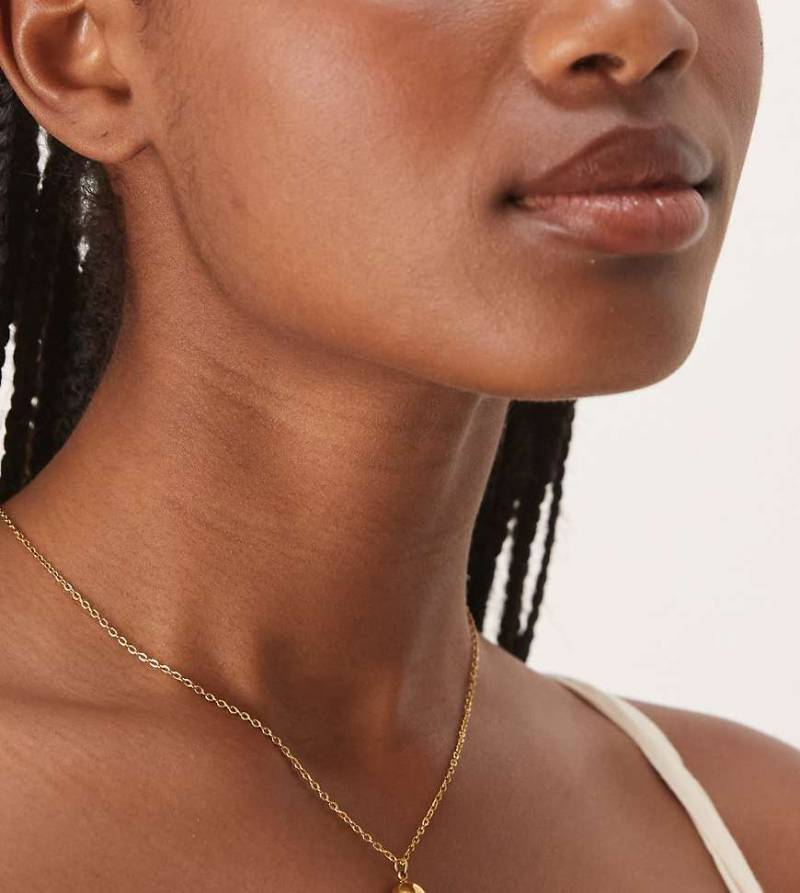 Lost Souls - Halskette aus Edelstahl mit gewölbtem Anhänger und 18-Karat-Vergoldung-Goldfarben von LOST SOULS