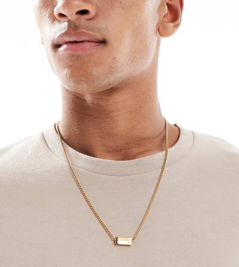 Lost Souls - Halskette mit 18-Karat-Vergoldung und Anhänger in Ziegelsteinoptik-Goldfarben von LOST SOULS