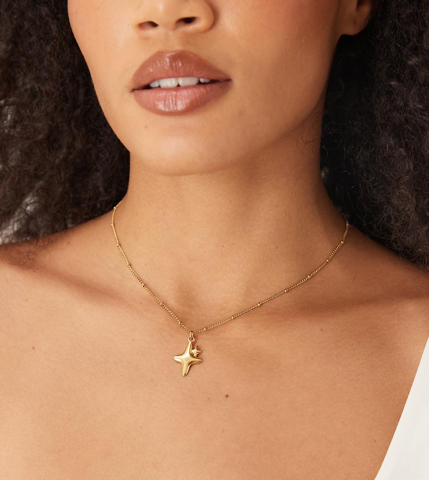 Lost Souls - Halskette mit 18-Karat-Vergoldung und Sternanhänger-Goldfarben von LOST SOULS