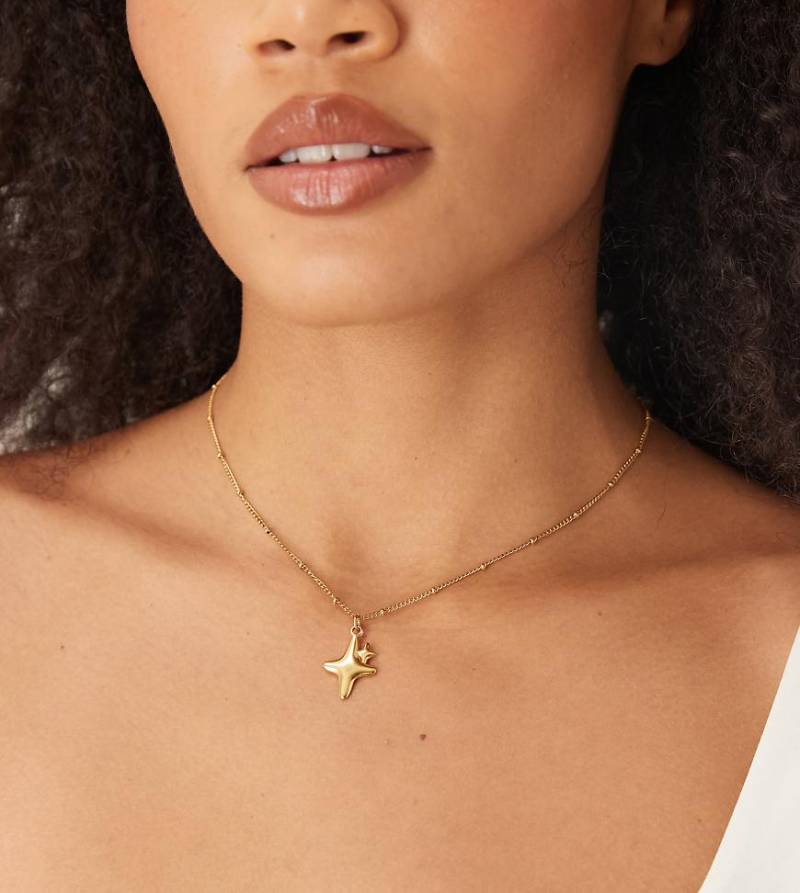 Lost Souls - Halskette mit 18-Karat-Vergoldung und Sternanhänger-Goldfarben von LOST SOULS