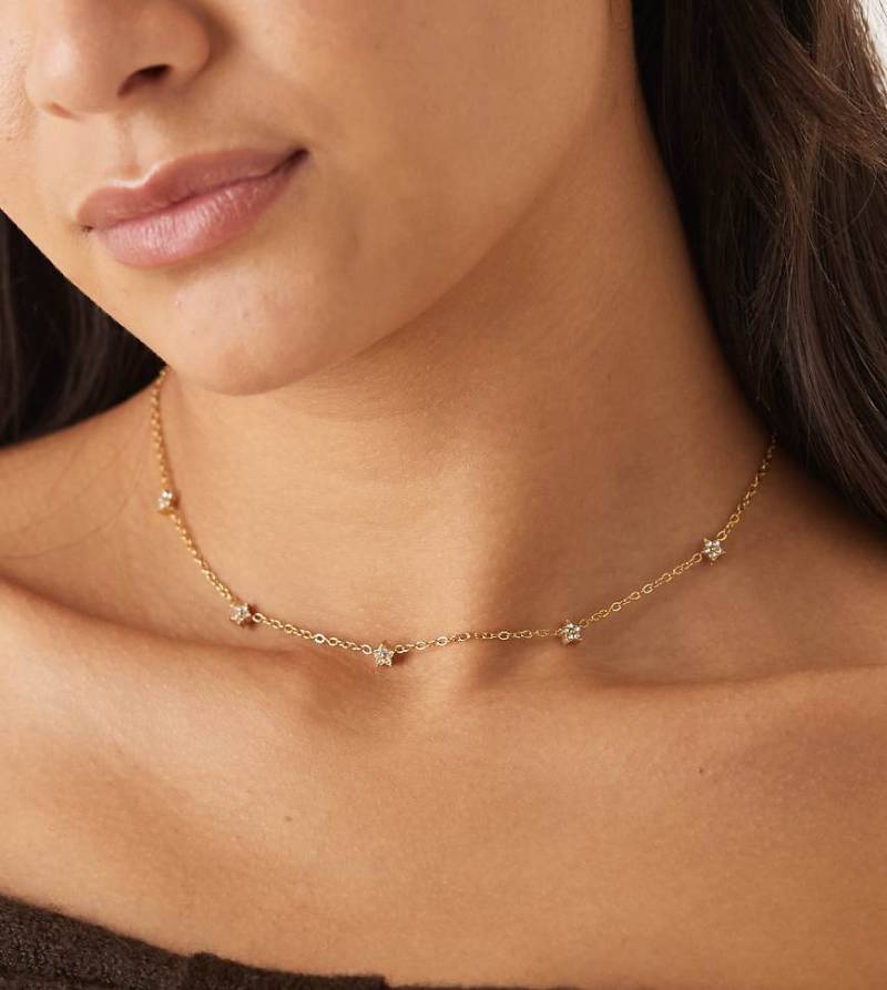 Lost Souls - Halskette mit 18-Karat-Vergoldung und kleinen, verzierten Stern-Anhängern-Goldfarben von LOST SOULS
