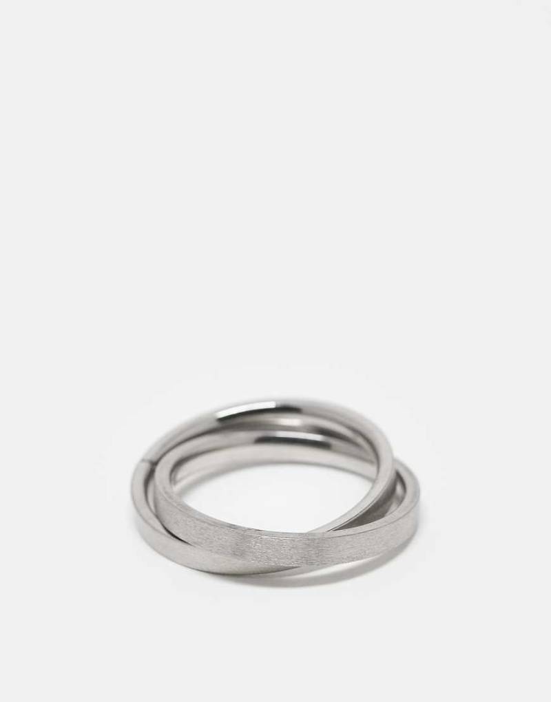 Lost Souls - Ineinandergreifende Bandringe aus Edelstahl mit Satin-Finish-Silber von LOST SOULS