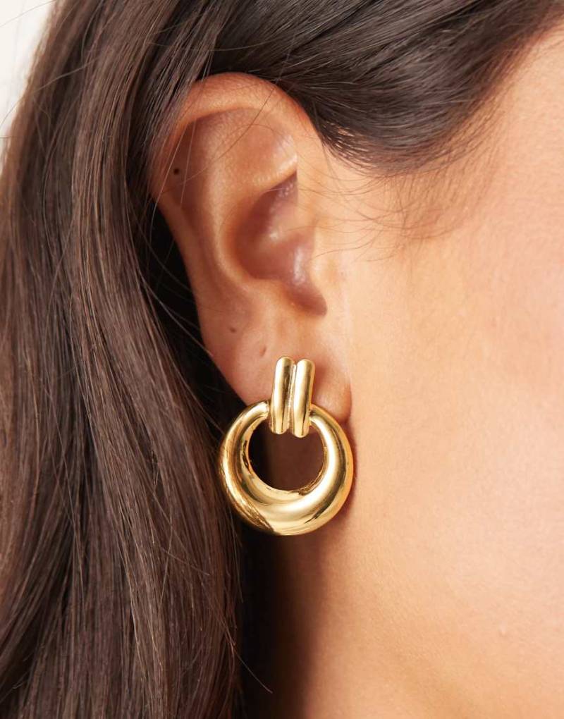 Lost Souls - Ohrringe aus Edelstahl mit 18-Karat-Vergoldung mit Türklopfer-Design-Goldfarben von LOST SOULS