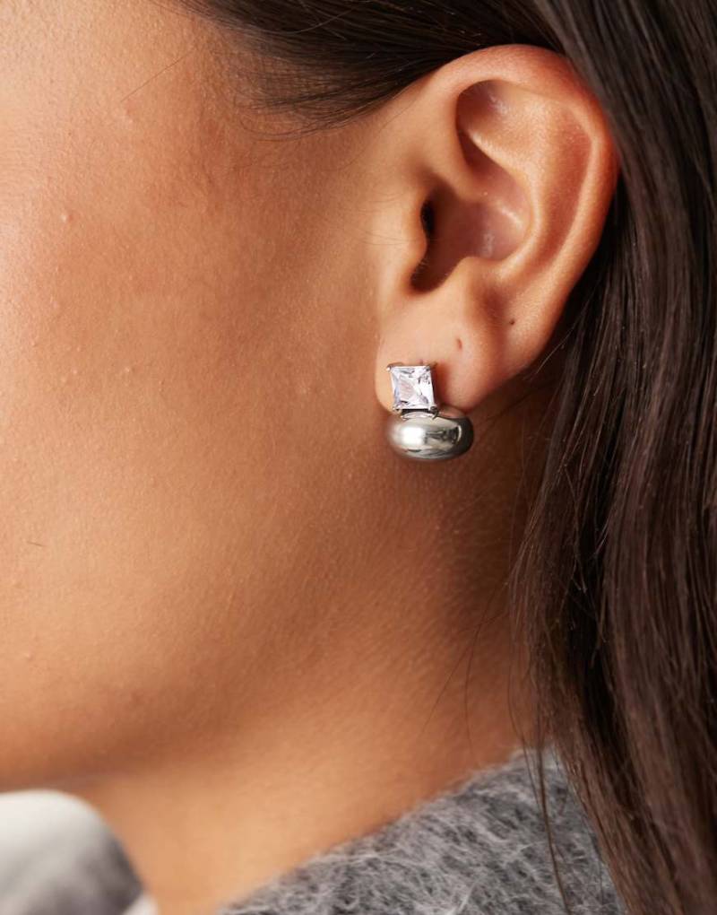 Lost Souls - Ohrstecker aus Edelstahl in Silber mit gewölbter Optik und Strassdetail von LOST SOULS