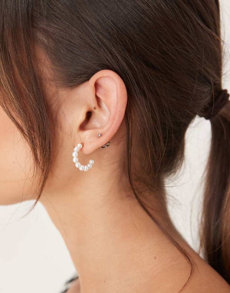 Lost Souls - Perlen-Creolen aus Edelstahl mit 18-Karat-Vergoldung-Goldfarben von LOST SOULS