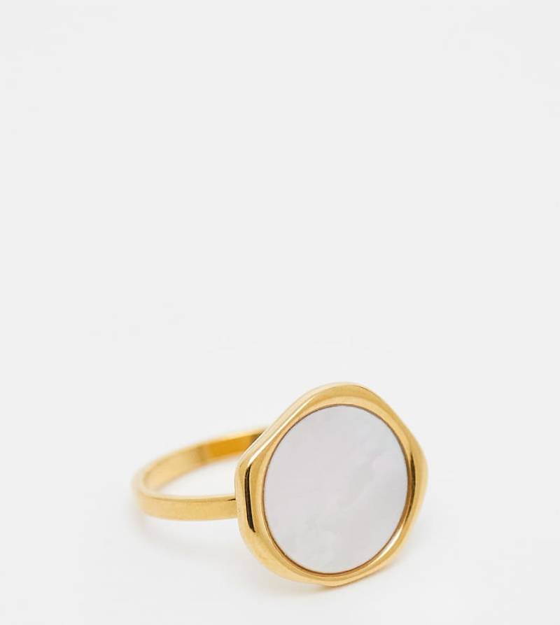 Lost Souls - Ring aus Edelstahl mit 18-Karat-Vergoldung und Perlendetail-Goldfarben von LOST SOULS