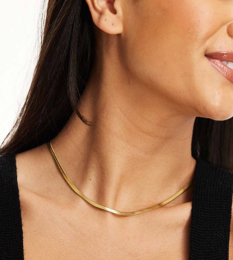 Lost Souls - Schlangenketten-Halskette aus 18-karätig vergoldetem Edelstahl mit flachem Design-Goldfarben von LOST SOULS