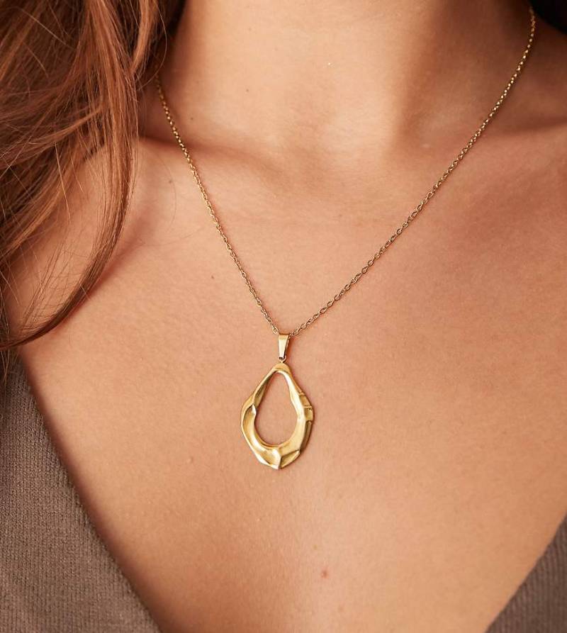 Lost Souls - Statement-Halskette aus Edelstahl mit 18-Karat-Vergoldung und geschmolzenem Anhänger-Goldfarben von LOST SOULS