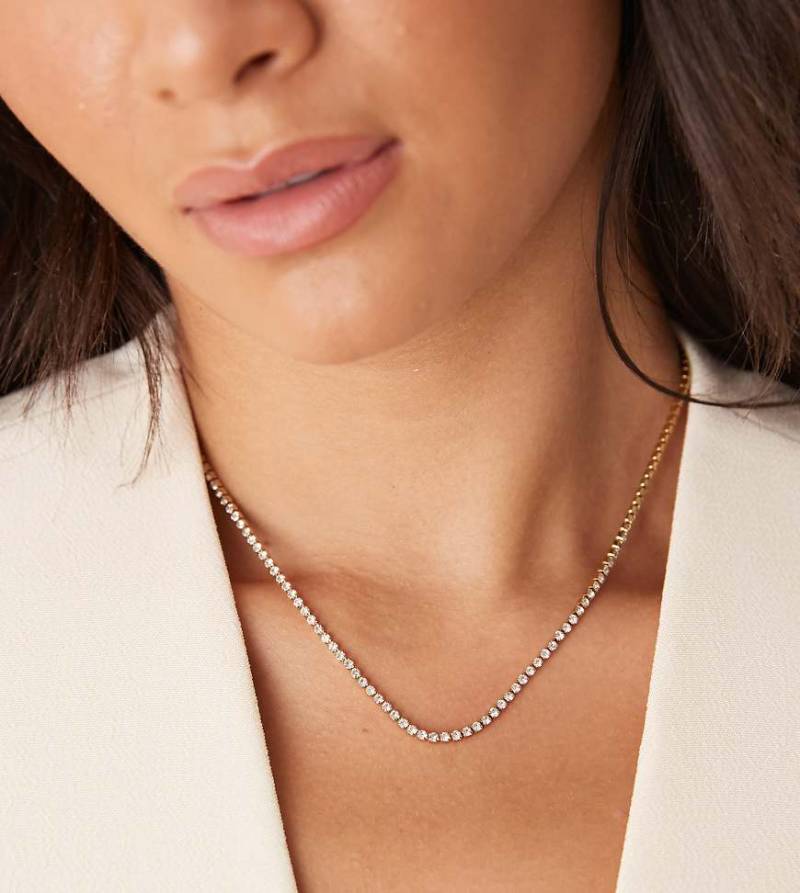 Lost Souls - Tennis-Halskette mit Strasssteinen aus vergoldetem Edelstahl mit 18 Karat-Goldfarben von LOST SOULS