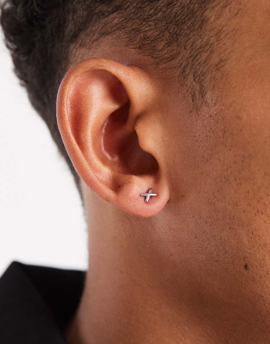 Lost Souls - X-förmige Ohrstecker aus Edelstahl-Silber von LOST SOULS