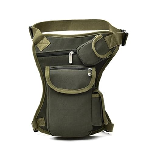 Motorrad-Sitztasche/Hecktasche Gürtel Fahrrad Und Motorrad Geld Gürtel Fanny Pack Männer Leinwand Drop Taille Taschen Bein Pack Tasche Motorrad-Gepäcktasche(Army Green) von LOSTIS
