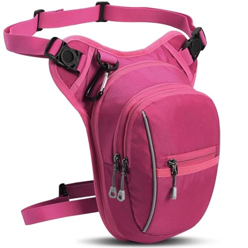 Motorrad-Sitztasche/Hecktasche Motorrad Drop Taille Bein Tasche Oberschenkel Gürtel Hüfte Bum wasserdichte Motorrad Taktische Reise Fanny Pack Taschen Motorrad-Gepäcktasche(Red) von LOSTIS