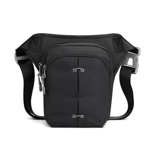 Motorrad-Sitztasche/Hecktasche Motorradfahrer Travel Assault Nylon Herrengürtel Messenger Cross Body Oberschenkel Hüfttaschen Männer Drop Leg Bag Taille Gürteltasche Motorrad-Gepäcktasche(Black) von LOSTIS