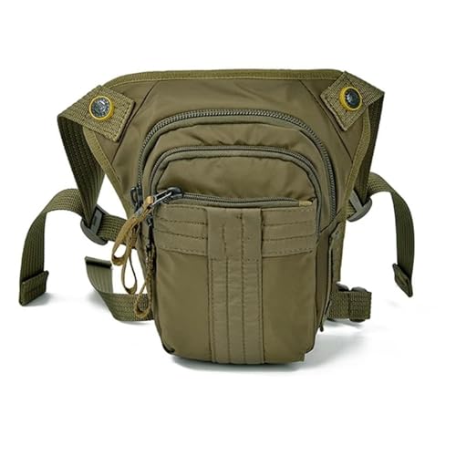Motorrad-Sitztasche/Hecktasche Motorradfahrer wasserdichte Reise Assault Messenger Hip Drop Fanny Beintasche Männer Oxford Hüfttasche Gürtel Oberschenkeltasche Motorrad-Gepäcktasche(Army Green) von LOSTIS