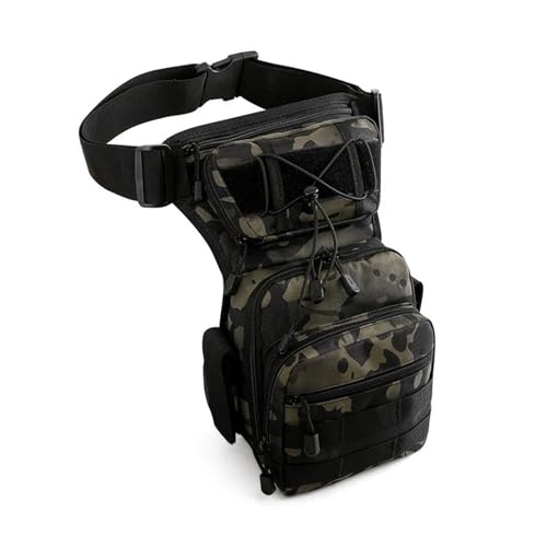 Motorrad-Sitztasche/Hecktasche Taille Pack Motorrad Militär Männlichen Messenger Kreuz Körper Bum Fanny Pack Oberschenkel Gürtel Tasche Männer Hüfte Drop Bein Taschen Motorrad-Gepäcktasche(Black Jungl von LOSTIS