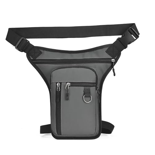 Motorrad-Sitztasche/Hecktasche Tragbare Schulter Molle Oberschenkel Taille Fanny Pack Beutel Wasserdicht Drop Bein Gürtel Taschen Für Outdoor Wandern Motorrad Bein Tasche Motorrad-Gepäcktasche(Gray) von LOSTIS