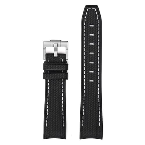 LOSUNLENU Bogenförmiges Armband aus geflochtenem Gummi für das gemeinsame Uhrenarmband der Omega Planet-Serie(Blackw) von LOSUNLENU