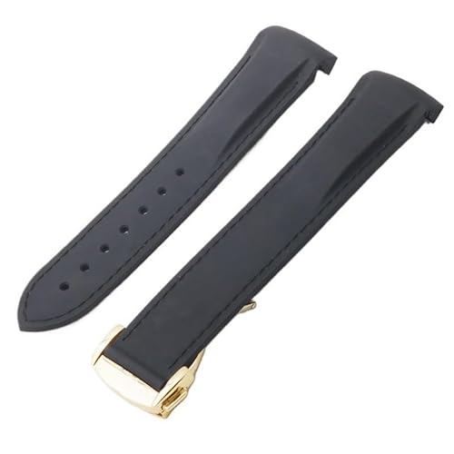 LOSUNLENU Gummi-Uhrenarmband für Omega Seamaster 300 Planet Ocean Silikon-Uhrenarmband(Blackbg,20mm) von LOSUNLENU