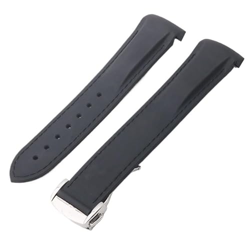 LOSUNLENU Gummi-Uhrenarmband für Omega Seamaster 300 Planet Ocean Silikon-Uhrenarmband(Blackbs,22mm) von LOSUNLENU