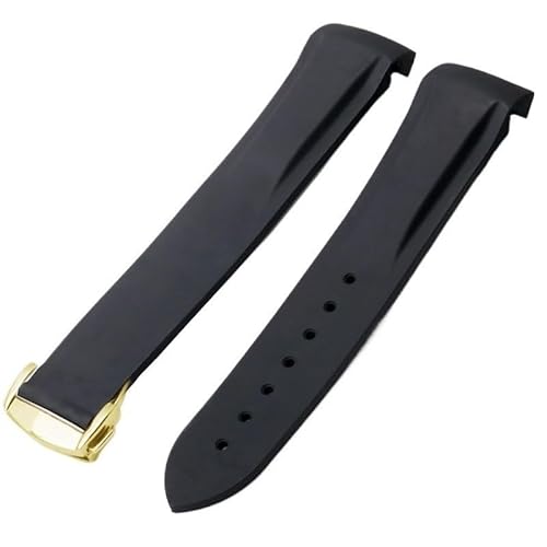 LOSUNLENU Gummi-Uhrenarmband für Omega Seamaster 300 Planet Ocean Silikon-Uhrenarmband(Blackg,22mm) von LOSUNLENU