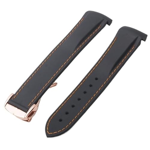 LOSUNLENU Gummi-Uhrenarmband für Omega Seamaster 300 Planet Ocean Silikon-Uhrenarmband(Blackor,22mm) von LOSUNLENU