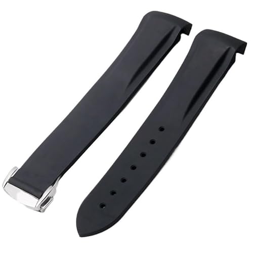 LOSUNLENU Gummi-Uhrenarmband für Omega Seamaster 300 Planet Ocean Silikon-Uhrenarmband(Blacks,20mm) von LOSUNLENU