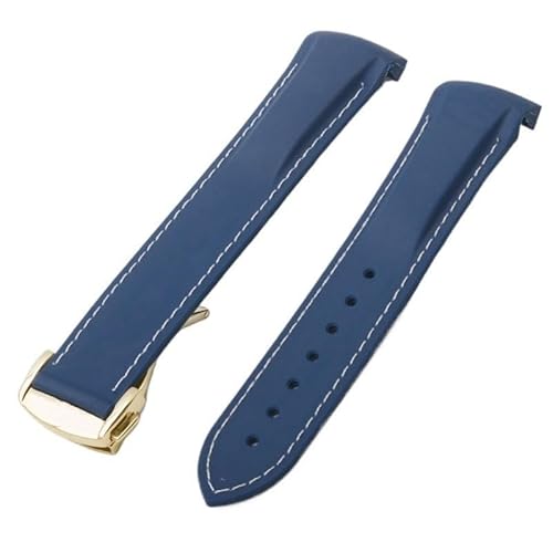 LOSUNLENU Gummi-Uhrenarmband für Omega Seamaster 300 Planet Ocean Silikon-Uhrenarmband(Bluewg,22mm) von LOSUNLENU