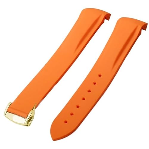LOSUNLENU Gummi-Uhrenarmband für Omega Seamaster 300 Planet Ocean Silikon-Uhrenarmband(Orangeg,22mm) von LOSUNLENU