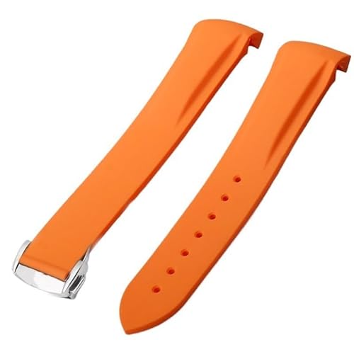 LOSUNLENU Gummi-Uhrenarmband für Omega Seamaster 300 Planet Ocean Silikon-Uhrenarmband(Oranges,22mm) von LOSUNLENU