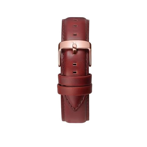 LOSUNLENU Leder Uhrenarmband Damen und Herren mit Dornschließe für DW Uhrenketten(Red1r,17mm) von LOSUNLENU