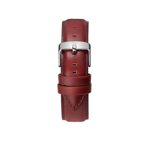 LOSUNLENU Leder Uhrenarmband Damen und Herren mit Dornschließe für DW Uhrenketten(Red1s,19mm) von LOSUNLENU