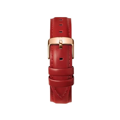 LOSUNLENU Leder Uhrenarmband Damen und Herren mit Dornschließe für DW Uhrenketten(Redr,18mm) von LOSUNLENU