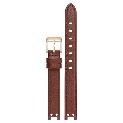 LOSUNLENU Lederarmband für Anne Klein AK2156/2157/2618, gekerbtes Uhrenarmbanddesign.(Brownr,12mm) von LOSUNLENU