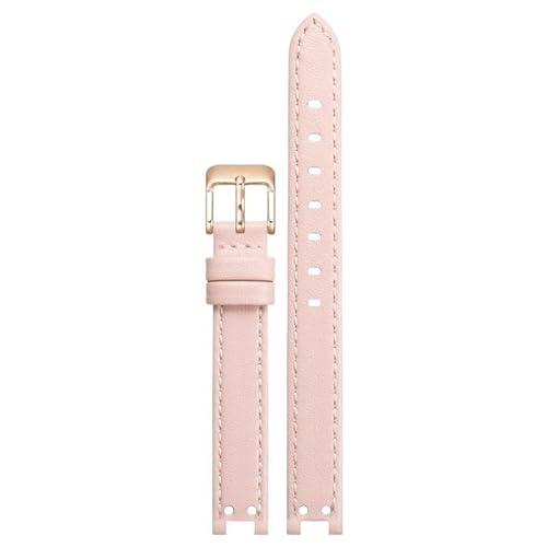 LOSUNLENU Lederarmband für Anne Klein AK2156/2157/2618, gekerbtes Uhrenarmbanddesign.(Pinkr,14mm) von LOSUNLENU