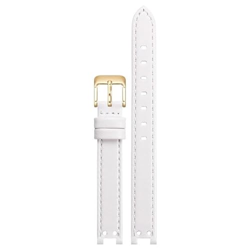 LOSUNLENU Lederarmband für Anne Klein AK2156/2157/2618, gekerbtes Uhrenarmbanddesign.(Whiteg,12mm) von LOSUNLENU