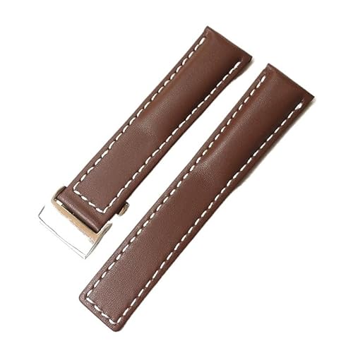 LOSUNLENU Lederarmband für Breitling Avenger Superocean Blackbird(Brown) von LOSUNLENU