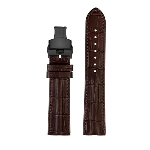 LOSUNLENU Lederarmband für Hamilton Khaki H7060573 Rindsleder-Texturband Herrenarmband(A brown black F,20mm) von LOSUNLENU